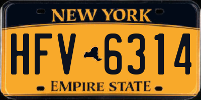 NY license plate HFV6314