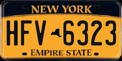 NY license plate HFV6323