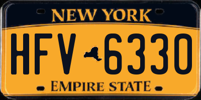 NY license plate HFV6330