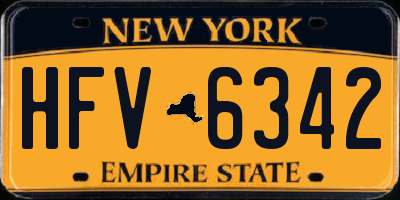 NY license plate HFV6342
