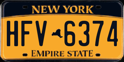 NY license plate HFV6374