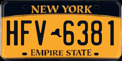 NY license plate HFV6381