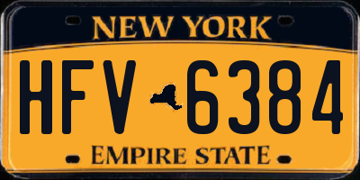 NY license plate HFV6384