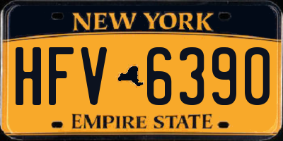 NY license plate HFV6390