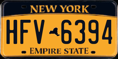 NY license plate HFV6394