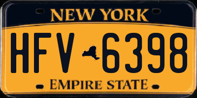 NY license plate HFV6398