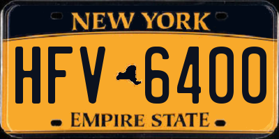 NY license plate HFV6400