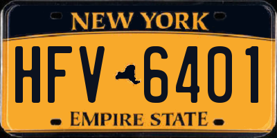 NY license plate HFV6401