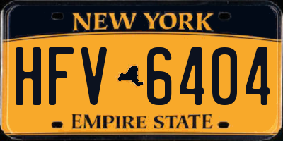 NY license plate HFV6404
