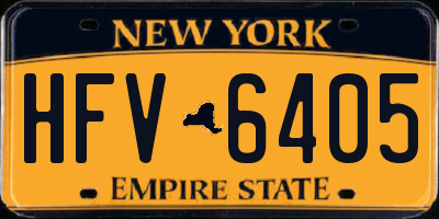 NY license plate HFV6405