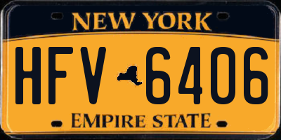 NY license plate HFV6406