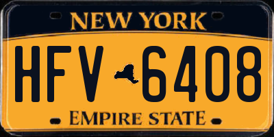 NY license plate HFV6408