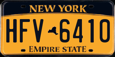 NY license plate HFV6410