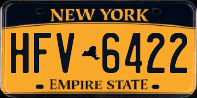 NY license plate HFV6422