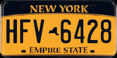 NY license plate HFV6428