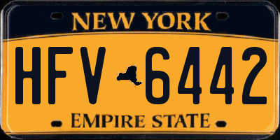 NY license plate HFV6442
