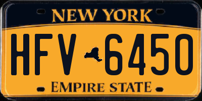 NY license plate HFV6450