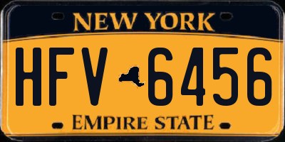 NY license plate HFV6456