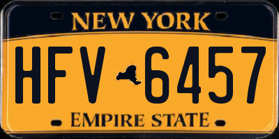 NY license plate HFV6457