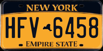 NY license plate HFV6458