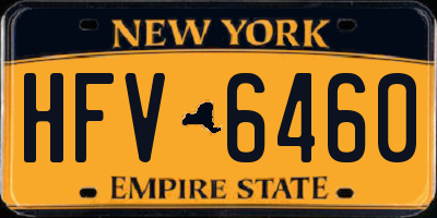 NY license plate HFV6460