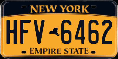 NY license plate HFV6462