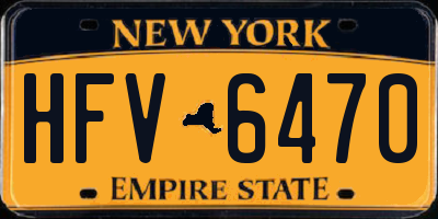 NY license plate HFV6470