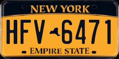 NY license plate HFV6471