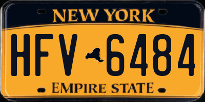 NY license plate HFV6484