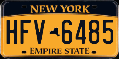 NY license plate HFV6485