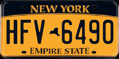 NY license plate HFV6490