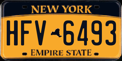 NY license plate HFV6493