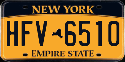 NY license plate HFV6510