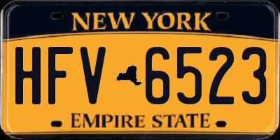 NY license plate HFV6523