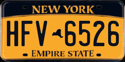 NY license plate HFV6526