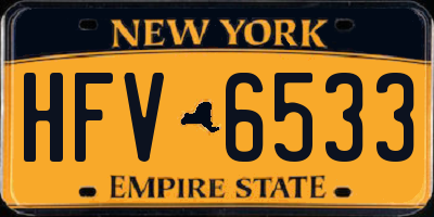 NY license plate HFV6533