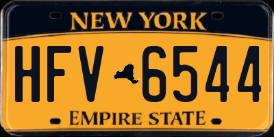 NY license plate HFV6544
