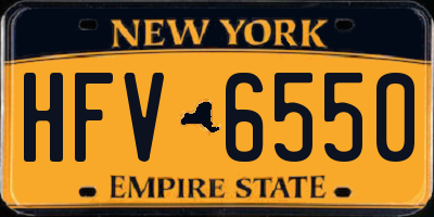 NY license plate HFV6550