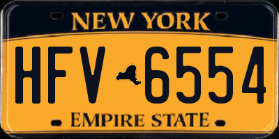 NY license plate HFV6554