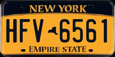 NY license plate HFV6561