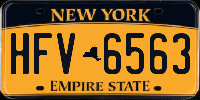 NY license plate HFV6563