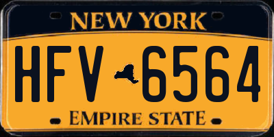 NY license plate HFV6564