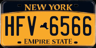 NY license plate HFV6566