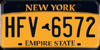 NY license plate HFV6572