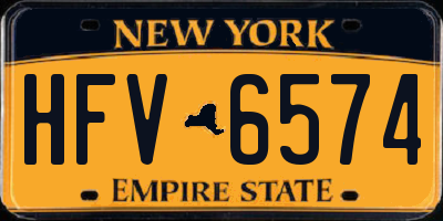 NY license plate HFV6574