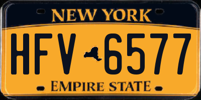 NY license plate HFV6577