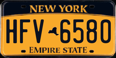 NY license plate HFV6580