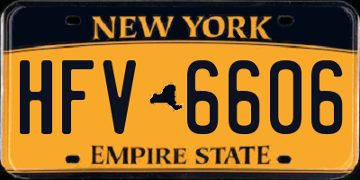 NY license plate HFV6606