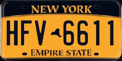 NY license plate HFV6611