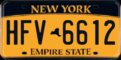 NY license plate HFV6612
